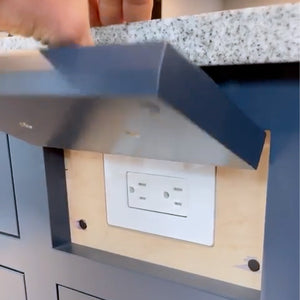 Hidden Outlet Installed in Kitchen Island Cabinets