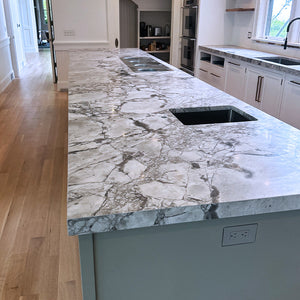 Traditional Kitchen Island with Color Matching Electrical Outlet