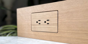 Oak Outlet Cover for Hidden Electrical Outlet